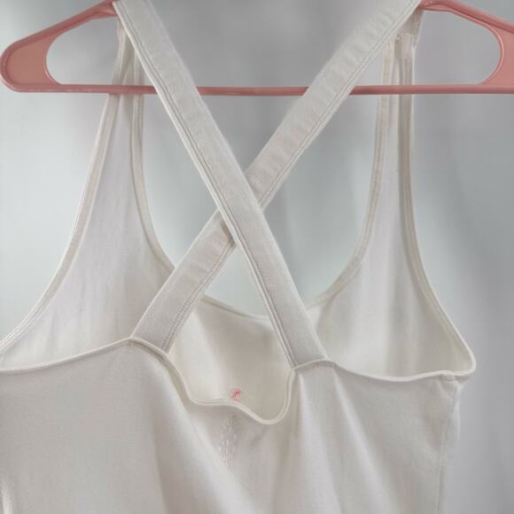 FREE PEOPLE MOVEMENT Prima Shortsie Romper Size Large NWT White Athleisure - Picture 11 of 16